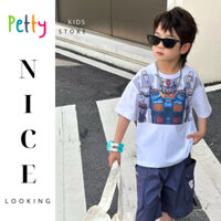 Bộ Đồ Siêu Nhân Bé Trai, Set Đồ Hè Bé Trai Hình Robot Siêu Nhân Thun Cotton Thoáng Mát - PETTY Thời Trang Trẻ Em [0844]