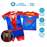 Bộ đồ siêu nhân nhện cho bé trai ngắn tay từ 2 tuổi - 5 tuổi siêu nhân nhện phát quang kèm măt nạ B139