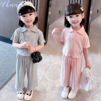 Bộ đồ sơ mi Polo cho bé gái Annie Bộ đồ mỏng và thoải mái