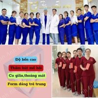 Bộ đồ spa, Bộ đồ bác sĩ cổ tim - Bộ đồ y tế cho cả nam và nữ dùng cho phòng khám, bệnh viện, cơ sở làm đẹp