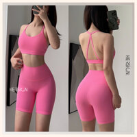 Bộ đồ tập gym nữ đùi Set tập yoga cao cấp HERSIGN-SET116