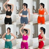 bộ đồ tập gym yoga aerobic  kèm mút nữ