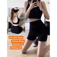 Bộ Đồ Tập Gym Yoga Nữ, Set Đồ Tập Thể Thao Nữ Không Lộ FITTY, Quyến Rũ Áo Ngực 2 Mảng, Quần Đùi Short S3