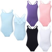 Bộ Đồ Tập Múa Ballet Hai Dây Chéo Lưng Bằng Vải Cotton Dành Cho Bé Gái