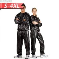 Bộ đồ tập thể dục QINZHUAN, Bộ đồ xông hơi giảm cân tập thể dục, Áo hoodie chống rách S-4XL Bộ đồ xông hơi tập thể dục