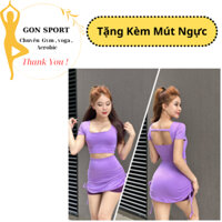 Bộ Đồ Tập Thể Thao Nữ , Quần Áo Tập Gym , Yoga , Aerobic Chất Polysete Pha Sợi Spandex Co giãn Mềm Mịn