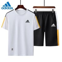 Bộ đồ thể thao Adidas áo thun tay ngắn phối quần short dáng rộng thời trang mùa hè cho nam Đẹp