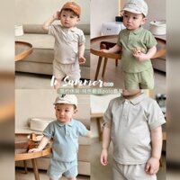 Bộ Đồ Thể Thao Áo Thun polo Phối Quần Short Vải Cotton Thời Trang Mùa Hè Cho Bé Trai + Gái