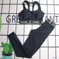 Bộ đồ thể thao Chanel2563 dành cho nữ Giảm cân cao cấp Phong cách ngoại thương Quần áo chạy bộ Yoga Bộ đồ đặc biệt [có nhãn và thẻ]