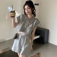 Bộ đồ thể thao chạy bộ rộng rãi dành cho nữ Quần Short ngắn tay dành cho học sinh Giảm tuổi Bộ đồ hai mảnh thông thường Thời trang