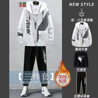 Bộ Đồ Thể Thao Mùa Nam Lông Cừu Lót Ấm Áp Hợp Thời Trang Đẹp Trai Có Mũ Trùm Đầu Nam Mặc Một Bộ Phù Hợp Với Bộ Hai Mảnh 25.1.12