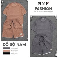 Bộ đồ thể thao nam dập vân chất liệu vải Waffle mềm mát, Set quần áo nam mùa hè BTO.8026