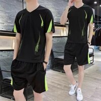 Bộ Đồ Thể Thao Nam Ice Silk Size Lớn Quần Short Tay Ngắn Thể Thao Phù Hợp Với Mùa Hè Nam Hai Mảnh Phù Hợp Với H6EZ