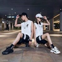 Bộ đồ thể thao nam quần lửng áo ba lỗ mặc đi chơi OTF cực ngầu, quần short kaki túi hộp nam