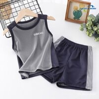 Bộ Đồ Thể Thao Ngắn Tay Trẻ Em Trang Phục Bóng Rổ Mẫu Mỏng Mùa Xuân Hè Bộ Hai Chiếc Áo Ba Lỗ Lưới Nhanh Khô Cho Bé Trai