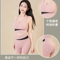 Bộ Đồ Thể Thao Nữ Áo Ngực Chống Sốc Tập Hợp Lưng Đẹp Chạy Bộ Yoga Vest Quần