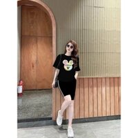 Bộ đồ thể thao nữ thun cotton thêu logo nhập Quảng Châu cao cấp P2214