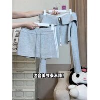 Bộ Đồ Thể Thao Trễ Vai Mặc Đầu Thu Cho Nữ Áo Hoodie Nữ Cao Cấp Hàn Quốc Mẫu Mới Váy Ngắn Hai Chiếc