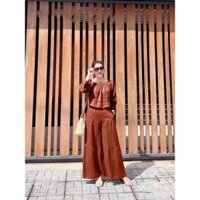 Bộ Đồ Thiết Kế Cao Cấp, Bộ Áo Cổ Chun, Áo Dày Tay Quần Ống Rộng, Set Mặc Đi Chơi Sang Chảnh, Mã C3