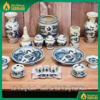 Bộ Đồ Thờ Bát Tràng Men Rạn Phỏng Cổ - Bát Hương, Mâm Bồng, Choé, Kỷ, Đèn Dầu, Nậm, Bát Sâm, Bát Cúng, Choé Thờ, Lọ Hoa
