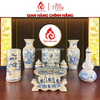 Bộ đồ thờ men rạn vẽ tay gốm sứ Bát Tràng chính hãng gốm Thiên Long 236987