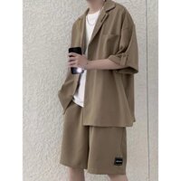 Bộ đồ thời trang nam, áo blazer ngắn tay, quần short, bộ thương hiệu thời thượng, bộ hai mảnh mỏng mùa hè cho nam