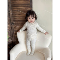 Bộ đồ thu đông hoa nhí cổ ren style Hàn hàng QC siêu đẹp