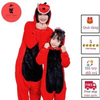 Bộ đồ thú khủng long liền thân cho bé và người lớn DILYSFASHION BDT01, quần áo khủng long cosplay hoạt hình dễ thương