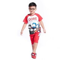 Bộ đồ thun Doraemon siêu anh hùng bé trai 11kg - 28kg