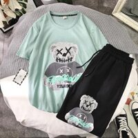 Bộ Đồ Thun Nam In Hình Gấu Trẻ Trung Hot Trend Mùa Hè 2022 STYLE MARVEN - SET NAM 90000163C2 - Xanh,Size L