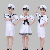 Bộ đồ thủy thủ hải quân nhỏ dành cho trẻ em Bộ đồ hợp xướng bé trai và bé gái Hiệu suất Bộ đồ gió hải quân Bộ đồ 2503J21