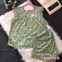 Bộ đồ tone,lanh Đùi nữ mặc nhà, đồ Bộ ngủ Lanh tay cánh tiên vải hai da loại 1 từ 40-70kg