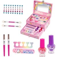 Bộ Đồ Trang Điểm Cho Bé Gái Học Làm Đẹp, Dụng Cụ Trang Điểm Sơn Móng Tay, Hộp Đựng Mỹ Phẩm An Toàn Cho Bé