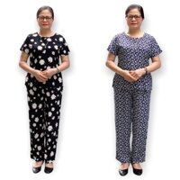 Bộ đồ trung niên tặng bà tặng mẹ chất vải tole mềm đẹp nhẹ mát áo cộc tay quần dài