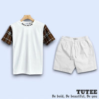 Bộ Đồ TUTEE Quần Short Kaki Lửng Áo Thun Cổ Tròn Tay Ngắn Believe 100% Cotton Regular Fit