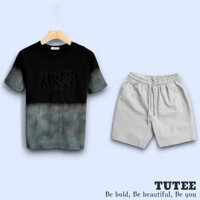 Bộ Đồ TUTEE Quần Short Kaki Lửng Áo Thun Cổ Tròn Tay Ngắn Bunny 100% Cotton Regular Fit