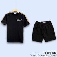 Bộ Đồ TUTEE Quần Short Kaki Lửng Áo Thun Cổ Tròn Tay Ngắn Lodes Họa Tiết 100% Cotton Regular Fit