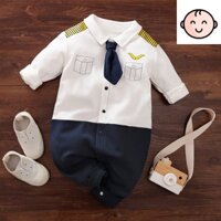 Bộ đồ Vest cho bé trai, Áo phi công tay dài cho bé sơ sinh đến 18 Tháng (3-12kg)