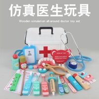Bộ Đồ Y Tá Bác Sĩ Nhỏ Bé, Ống Nghe Mô Phỏng Bé Trai Bé Gái, Hộp Thuốc Tiêm, Đồ Chơi Trẻ Em