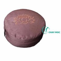 Bồ đoàn ngồi thiền vỏ đậu xanh thêu sen - 30 x 10