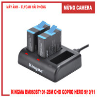 Bộ đốc sạc 3 khe và 2 Pin Kingma BM060BT101-2BM cho Gopro Hero 9/10/11 chính hãng giá tốt