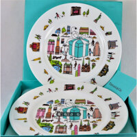 Bộ đôi 2 dĩa T&C họa tiết New york bắt mắt, an toàn sử dụng - 5th Avenue Dessert Plate 7.5" x 2 pcs Tableware w/Box