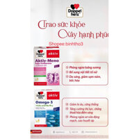 bộ đôi aktiv meno + omega 3 doppelhez đức, giúp mạch máu khoẻ mạnh,giảm: bốc hoả,đau đầu,sạm da,rối loạn kn, loãng xương