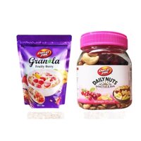 BỘ ĐÔI ĂN KIÊNG GRANOLA  FRUITY BERRY 350GR VÀ HẠT DINH DƯỠNG HỖN HỢP VÀ TRÁI CÂY SẤY 227 GR DAN.D.PAK,KHÔNG CHẤT BẢO QU