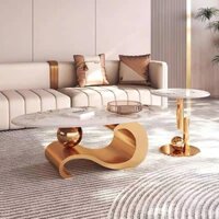 Bộ Đôi Bàn Dấu Ngã, Bàn Trà Sofa Mặt Đá Chống Ố Cao Cấp, Bàn Uống Nước Phòng Khách, Ban Công, Phòng Giám Đốc CN House