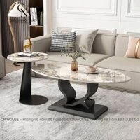 Bộ Đôi Bàn Tim, Bàn Trà Sofa Mặt Đá Ceramic Cao Cấp Chống Ố, Bàn Phòng Khách, Bàn Uống Nước Ban Công CN House