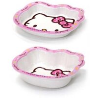 Bộ đôi bát đĩa ăn nhựa Melamine Ware cho bé Lock&lock Hello Kitty LKT468S2 sa