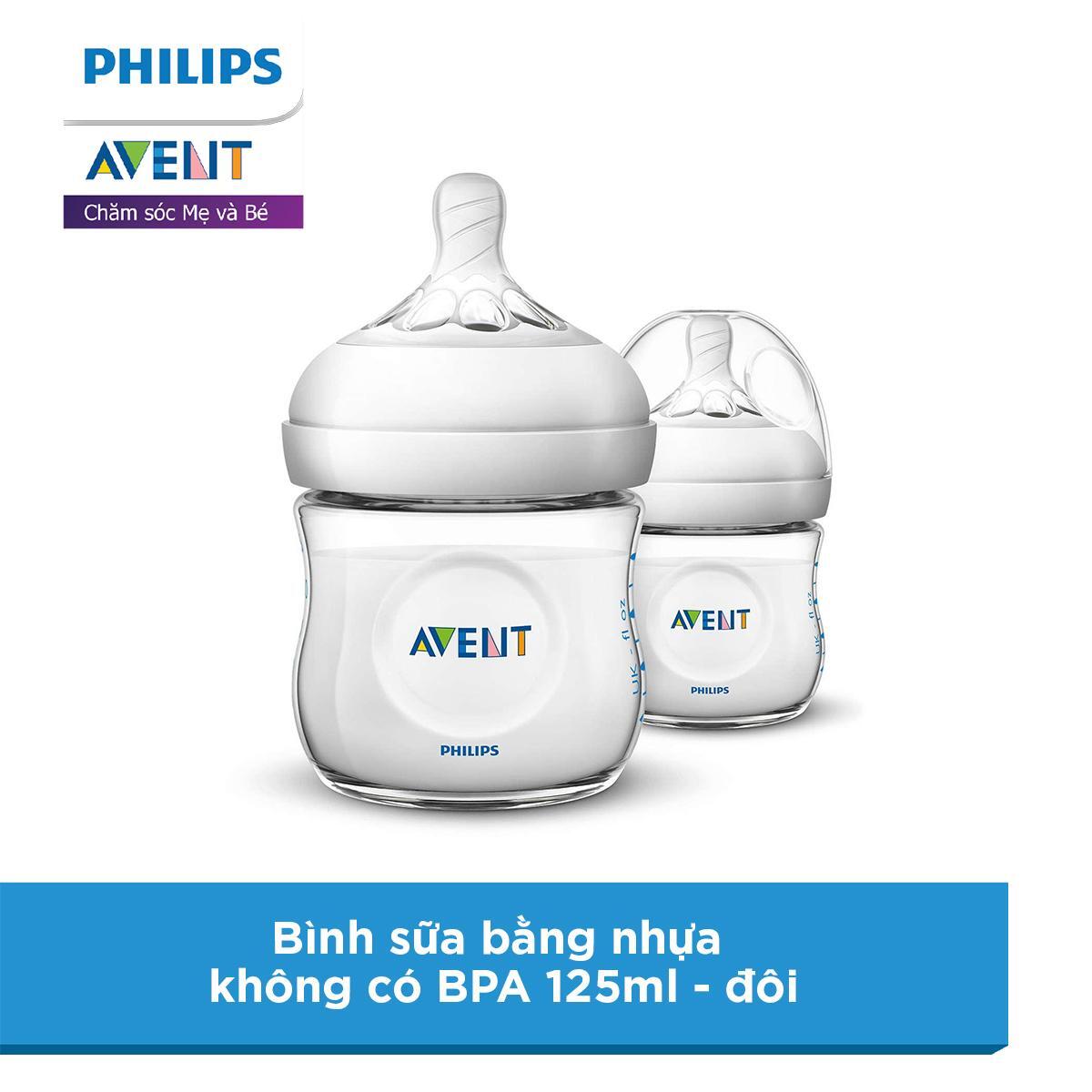 Bộ đôi bình sữa nhựa PP BPA Free Philips Avent 125ml