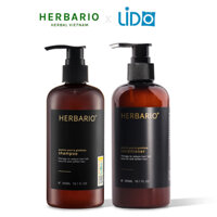 Bộ đôi Dầu Gội vỏ bưởi &amp; bồ kết herbario 300ml  Dầu Xả vỏ bưởi &amp; Bồ Kết Herbario 300ml Giảm rụng tóc, mọc tóc nhanh