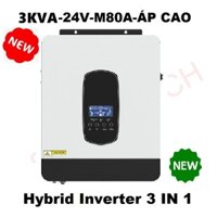 Bộ đổi điện đa dụng 3.2 KVA Hybrid Inverter-24V điện áp cao PV 55V-450V sạc MPPT 80A sạc AC 60A-ST-PLUS-3.2 KVA-24V